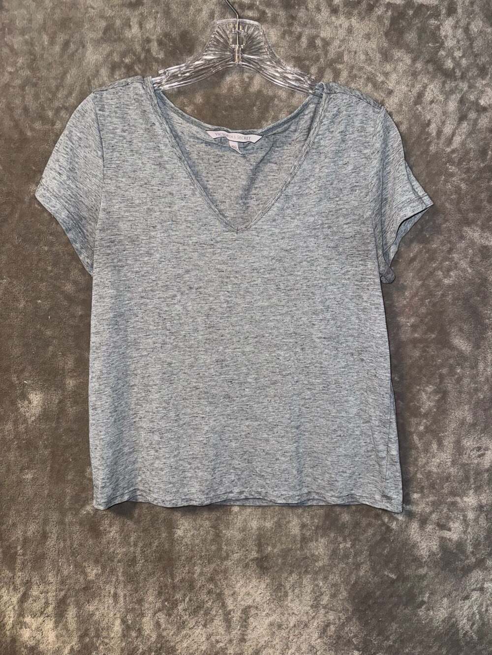 Victoria's Secret Gray V-Neck T-Shirt Size S/P